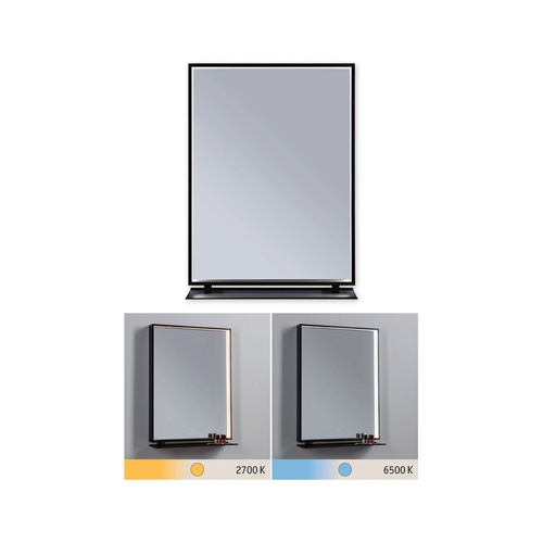 K zrcadlu - P 71093 LED zrcadlo s osvětlením Miro IP44 měnitelná bílá 230V 11W zrcadlo/černá mat - PAULMANN - foto 1