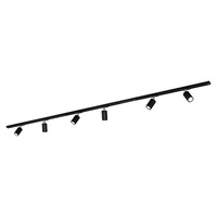 Lištové Briloner 230V - BRILO 8009065 Lištový systém sada 225 cm - 3x 230V lišta 1-fázová, 6x spot GU10, černá - BRILO