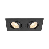 Hranatá - LA 1008510 NEW TRIA® 155 zapuštěné stropní svítidlo, čtvercové, 2 x GU10, dvoulampa, černá barva - BIG WHITE (SLV)