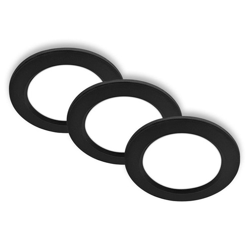 Kruhová - BRI 7993035 BRILONER Jeft vestavná svítidla 12mm 3ks sada - 230V, 6W, 660lm, LED, neutrální bílá, černá 7993035 - foto 1