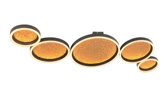 Dekorativní - GT 9069-504 Stropní svítidlo Bormes 80W 8000lm 3000K černá / zlatá - GeeTi