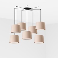 Kónická - FARO 64314-44-7L SAMBA závěsné svítidlo, černá/béžová, 7L - FARO