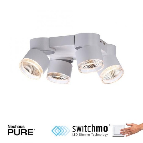 Bodová - PN 6864-16 Paul Neuhaus LED stropní svítidlo PURE-NOLA bílé 4 ramenné otočné stmívatelné krokově stmívatelné 3000K - PAUL NEUHAUS - foto 1