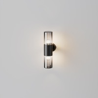 Nástěnná - M O432WL-02GF Nástěnné svítidlo Amas E27 2x60W černý hliník průhledné sklo IP54 - MAYTONI