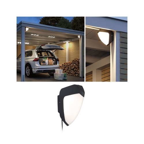 Nástěnná - P 94518 Park + Light LED venkovní nástěnné svítidlo Ikosea vč. pohybové čidlo IP44 50x203mm 3000K 5,6W 12V antracit umělá hmota - PAULMANN - foto 1