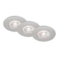 Kruhová - BRI 7036-034 LED vestavná svítidla, pr.9 cm, 3x LED, 4,9 W, 480 lm, matný chrom - BRILONER