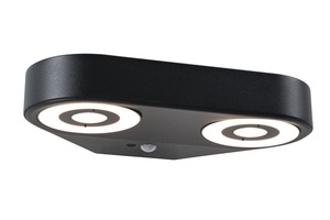 Nástěnná - P 94866 LED venkovní nástěnné svítidlo Silma pohybové čidlo dva světelné zdroje IP44 280x176mm 3000K 2x5,5 / 2x0,7W 230V antracit hliník - PAULMANN