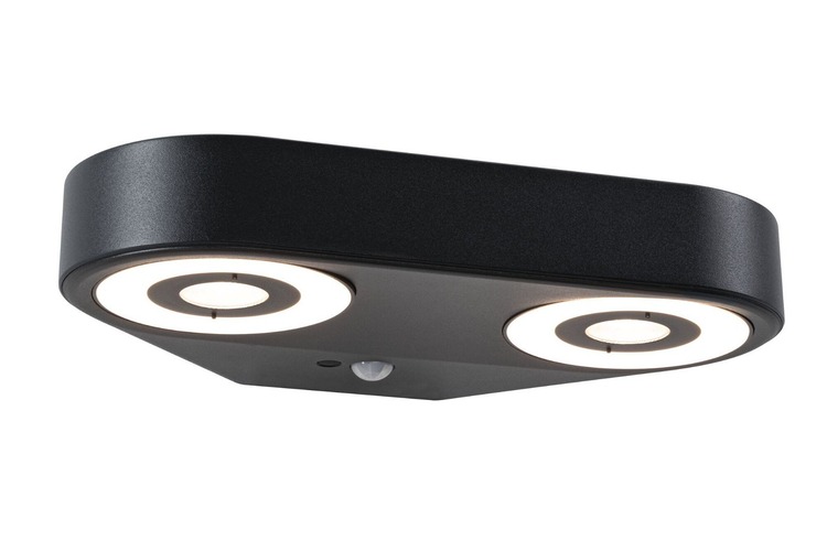 Nástěnná - P 94866 LED venkovní nástěnné svítidlo Silma pohybové čidlo dva světelné zdroje IP44 280x176mm 3000K 2x5,5 / 2x0,7W 230V antracit hliník - PAULMANN - foto 1