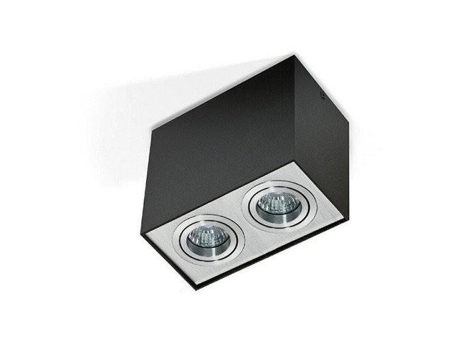 Downlight - AZZ AZ1355 Stropní bodové přisazené svítidlo Azzardo Eloy 2 black/aluminium AZ1355 GU10 2x50W IP20 18,5cm hranaté černo-hliníkové - AZZARDO - foto 1