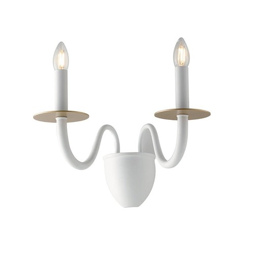 Dekorativní - FAN I-ARMSTRONG/AP2 BCO Nástěnné svítidlo Armstrong, bílé/zlaté, 2 x E14, 45 x 26 x 36 cm - FANEUROPE - foto 1