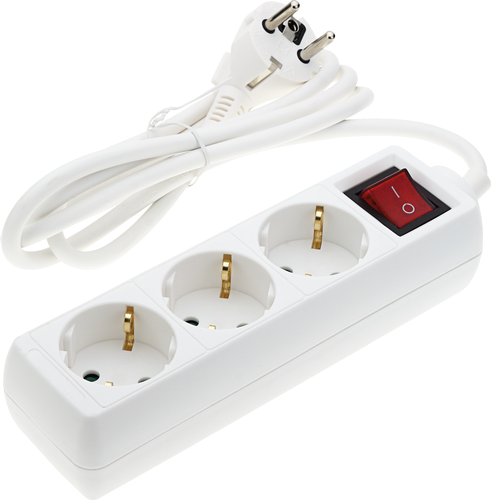 Zásuvky a adaptéry - 3 zásuvky + tlačítko ON/OFF - foto 1