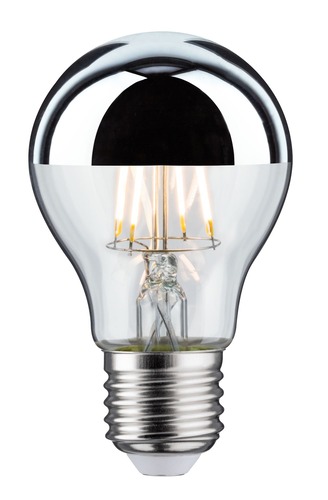 E27 - P 28670 LED žárovka 6,5 W E27 zrcadlový svrchlík stříbrná teplá bílá - PAULMANN - foto 1