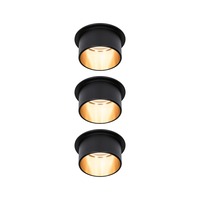 Koupelnová - P 93379 Vestavné svítidlo LED Gil 6W černá mat zlatá IP44 2.700K 3-krokové-stmívatelné - PAULMANN