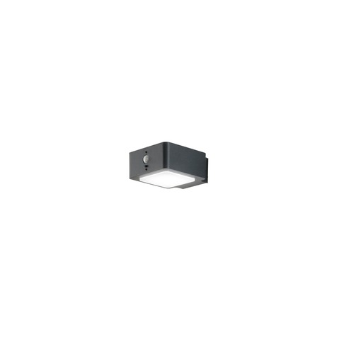 Nástěnná - FAN LED-TED-AP Solární nástěnné svítidlo LED TED antracit hliník 3 W 300 lm 4000 K IP44 solární panel 7,5x7,3x14,3 cm - FANEUROPE - foto 1