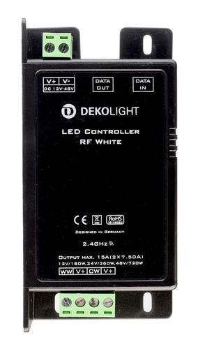 Ovladače a stmívače pro jednobarevné LED pásky - IMPR 843065 Deko-Light řídící jednotka RF White 12/24/48V DC rádiové dálkové ovládání 2 CH - foto 1