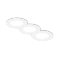 Kruhová - BRI 7992036 3ks sada LED vestavné bodové svítidlo – pr.90mm, ploché, 3W, 230V, neutrální bílá, bílé - BRILONER