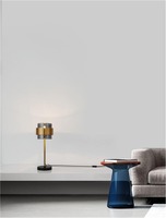 Stolní lampy dekorační - NV 9236400 Stolní lampa SIANNA kouřové sklo mosazný zlatý kov E27 1x12W 230V IP20 bez žárovky - NOVA LUCE
