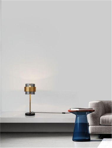 Stolní lampy dekorační - NV 9236400 Stolní lampa SIANNA kouřové sklo mosazný zlatý kov E27 1x12W 230V IP20 bez žárovky - NOVA LUCE - foto 1