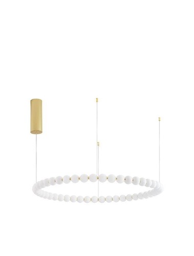 Kruhová - NV 9695232 Závěsné svítidlo PERLA zlatý kov a opálové sklo LED 96W 230V 3000K IP20 vč. dálkového ovládání stmívatelné - NOVA LUCE - foto 1