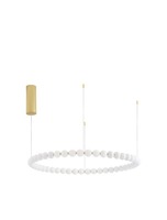 Kruhová - NV 9695232 Závěsné svítidlo PERLA zlatý kov a opálové sklo LED 96W 230V 3000K IP20 vč. dálkového ovládání stmívatelné - NOVA LUCE