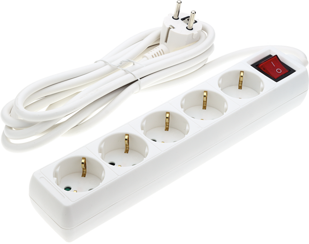 Zásuvky a adaptéry - 5 zásuvek + tlačítko ON/OFF - foto 1