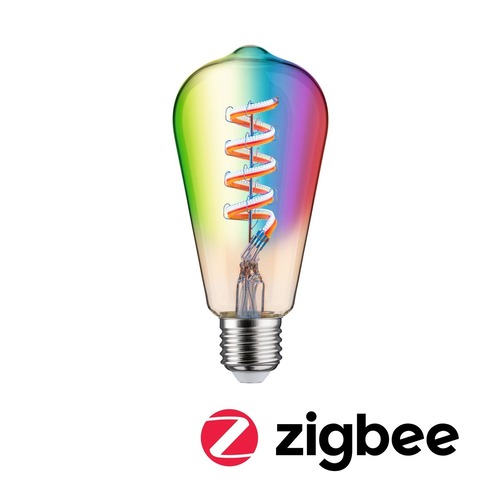 E27 - P 29158 Filament 230V Smart Home Zigbee 3.0 LED žárovka ST64 E27 6,3W RGBW+ stmívatelné zlatá - PAULMANN - foto 1