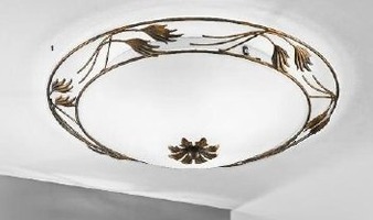 Kruhová - OR DL 7-509/50 Stropní svítidlo 3x60W E27 antik/sklo, průměr 50cm - ORION