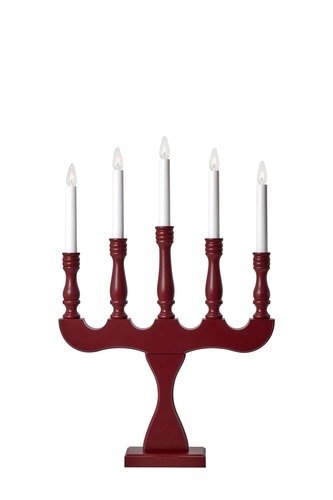 Interiérové dekorace - MAR 706373 Svaneholm adventní červený svícen 5 žárovek - Markslöjd - foto 1