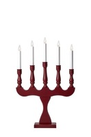 Interiérové dekorace - MAR 706373 Svaneholm adventní červený svícen 5 žárovek - Markslöjd