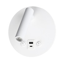 LED nástěnné svítidla - LED nástěnné svítidlo 8W s přepínačem ON / OFF + USB bílá