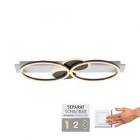 Dekorativní - LD 14552-16 TROOPER LED stropní svítidlo bílé s dřevo teplá bílá do obývacího pokoje světelný kruh 3000K - JUST LIGHT