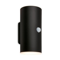 Nástěnná - BRI 3787015 Lima LED venkovní nástěnné svítidlo, pohybové čidlo, soumrakový senzor, nabíjecí, černá - BRILONER