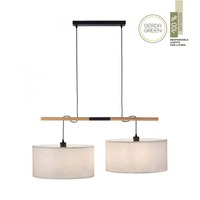 Podélná - LD 14182-16 GREEN SOFI LED závěsné svítidlo černé s imitací dřeva 2 ramenné nadčasový design - LEUCHTEN DIREKT / JUST LIGHT