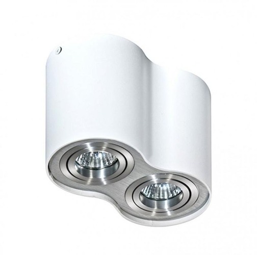 Downlight - AZZ AZ0784 Stropní bodové přisazené svítidlo Azzardo Bross 2 white/aluminium AZ0784 GU10 2x50W IP20 17cm bílo-hliníkové - AZZARDO - foto 1