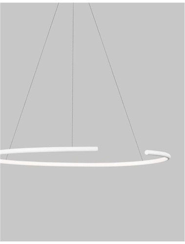 Kruhová - NV 9010021 Závěsné svítidlo BREDA bílý hliník a akryl LED 30W 220V 3000K IP20 - NOVA LUCE - foto 1