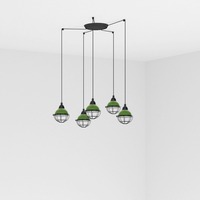 Kónická - FARO 62803-5L CLAIRE závěsné svítidlo, zelená 5L - FARO