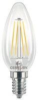 E14 - CEN INM1-041427 LED FILAMENT SVÍČKA ČIRÁ 4W E14 2700K 470Lm 360d 35x98mm IP20  - CENTURY