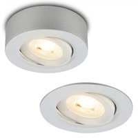 Bodová - BRI 7991014 LED vestavné / přisazené bodové svítidlo – pr.90mm, 5W, 230V, teplá bílá, nastavitelné, matný chrom - BRILONER