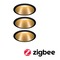 Kruhová - P 5146 Smart Home Zigbee set Smart Home Zigbee 3.0 vestavné svítidlo Cole + Zigbee Coin IP44 kruhové 88mm 3x6W 230V stmívatelné 2700K černá/zlatá mat - PAULMANN