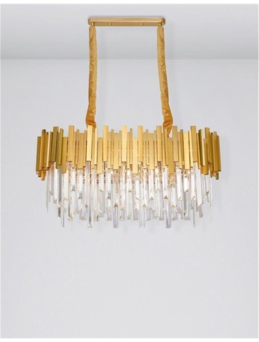 Dekorativní - NV 9050130 Závěsné svítidlo GRANE zlatý kov a křišťál E14 8x5W 230V IP20 bez žárovky - NOVA LUCE - foto 1