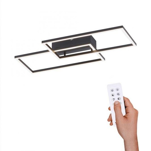Hranatá - LD 14140-18 IVEN LED stropní svítidlo hranaté v černé s nastavitelou barvou světla a funkcí stmívání 2700-5000K - LEUCHTEN DIREKT / JUST LIGHT - foto 1