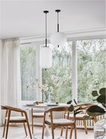 Koule - NV 9624072 Závěsné svítidlo LATO černý kov a opálové sklo E27 1x12W 230V IP20 bez žárovky - NOVA LUCE