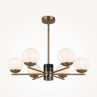 Dekorativní - M MOD187PL-06BS Závěsné svítidlo Marble E27 6x60W mosaz kov opálové sklo - MAYTONI