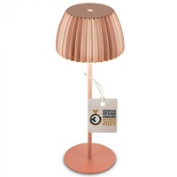 Stolní lampy dekorační - BRILO 7553013 Nabíjecí stolní lampa Riffle - 36,5 cm, 2W, 200lm, IP44, bezdrátová, LED, stmívatelná, dotykový vypínač, měď - BRILO