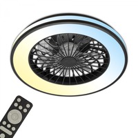 Ventilátory - BRILO 3801015 LED stropní svítidlo s ventilátorem, 5 rychlostí, dálkový ovladač, CCT, černé - BRILO