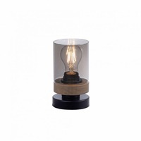Stolní lampy dekorační - LD 11310-18 PASQUAL Stolní lampa, kouřové sklo, dřevo, E27 - LEUCHTEN DIREKT / JUST LIGHT