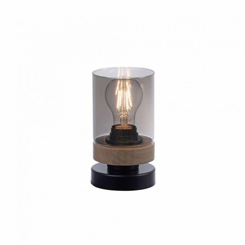 Stolní lampy dekorační - LD 11310-18 PASQUAL Stolní lampa, kouřové sklo, dřevo, E27 - LEUCHTEN DIREKT / JUST LIGHT - foto 1
