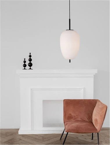 Koule - NV 9624073 Závěsné svítidlo LATO černý kov a opálové sklo E27 1x12W 230V IP20 bez žárovky - NOVA LUCE - foto 1