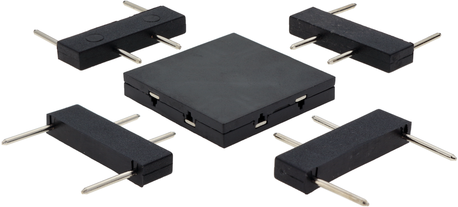 LED mini magnetické stopy - Černý křížový konektor - foto 1