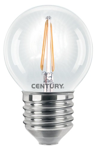 E27 - CEN INH1G-022727 LED FILAMENT MINI GLOBE ČIRÁ 2W E27 2700K 245Lm 360d 45x72mm IP20  - CENTURY - foto 1
